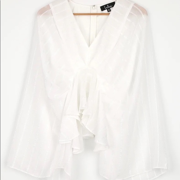 NWOT White Striped Long Sleeve Top - Picture 8 of 10